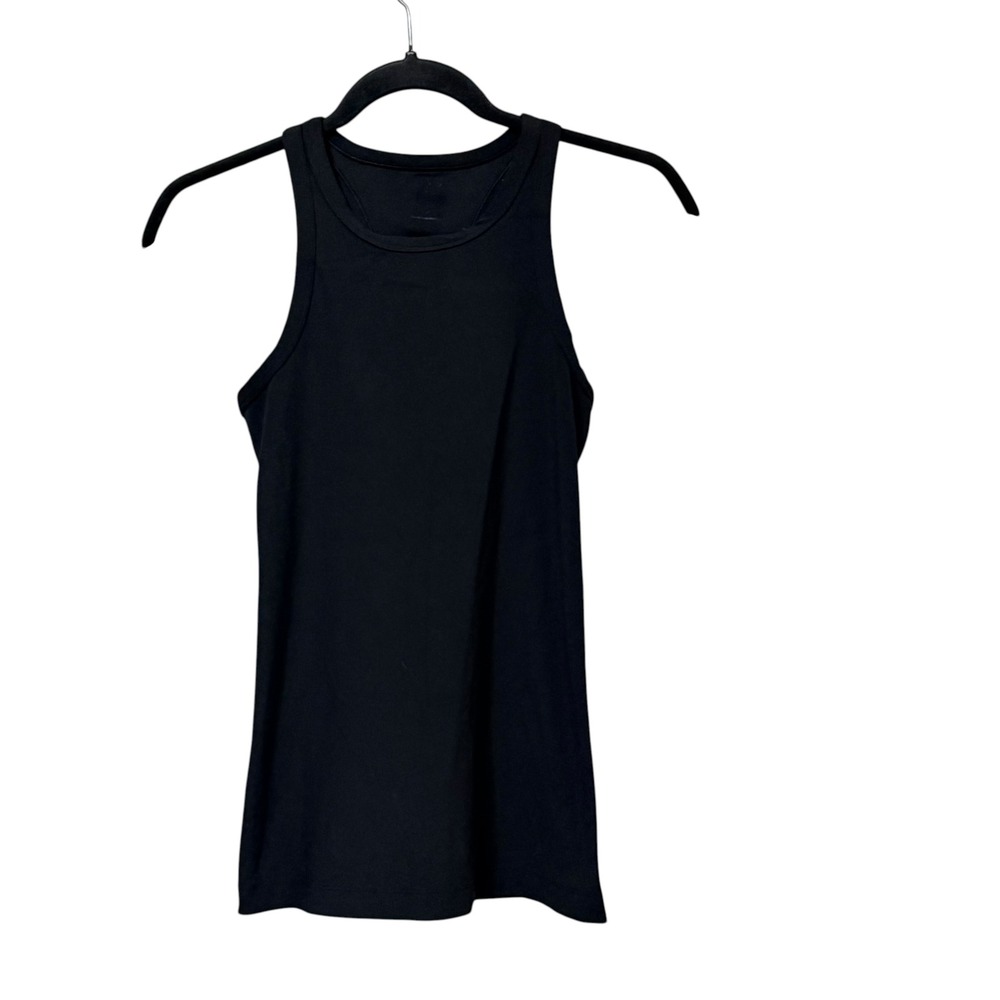Lululemon Black Racerback Tank Top High Neck Activewear Slim Fit Sleeveless